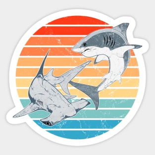 Hammerhead and Great White Shark Sticker